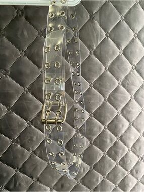 Y2K Clear Double-Grommet Belt – Transparent Punk PVC Waist Belt